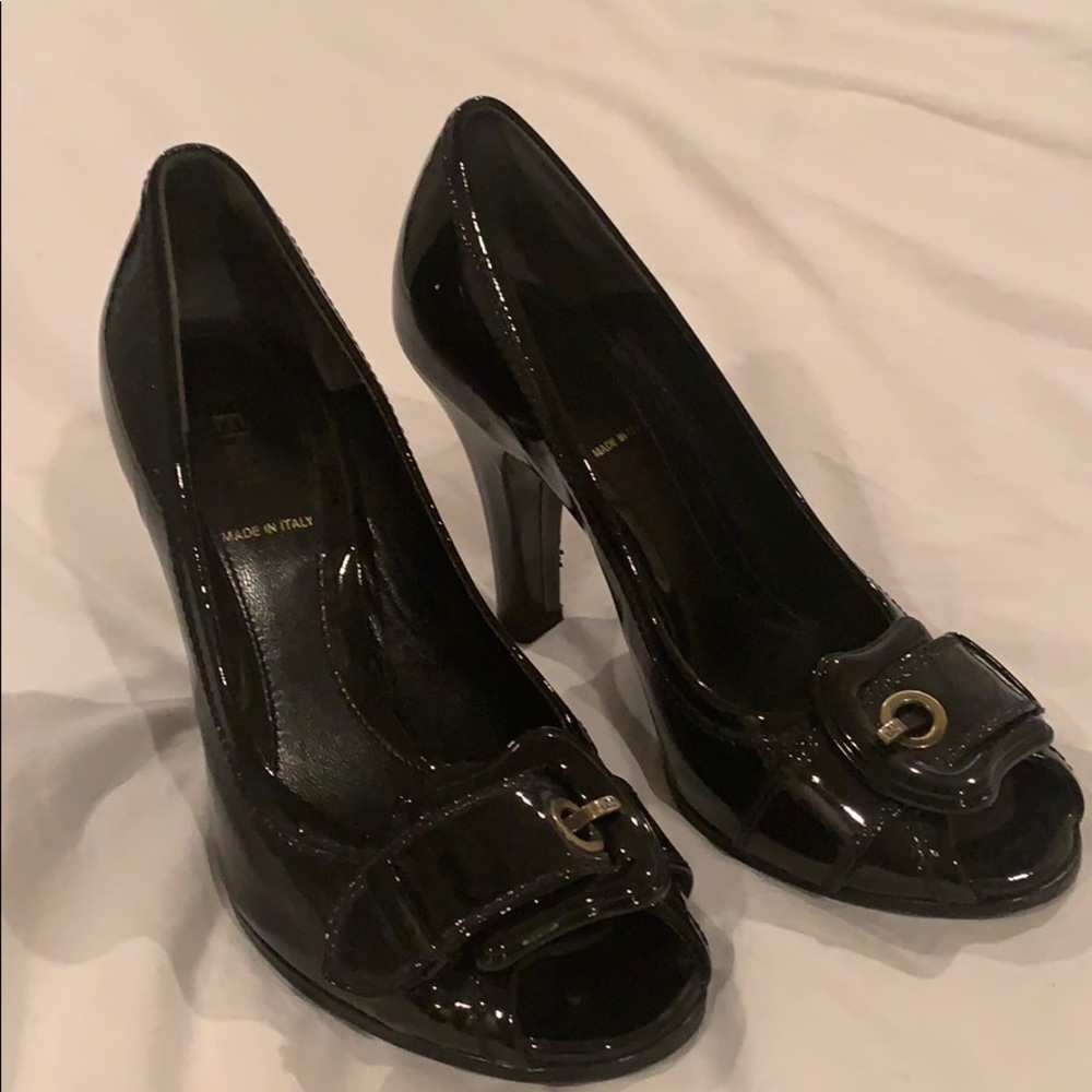 Fendi Black Patent Leather Heels. Size 6.